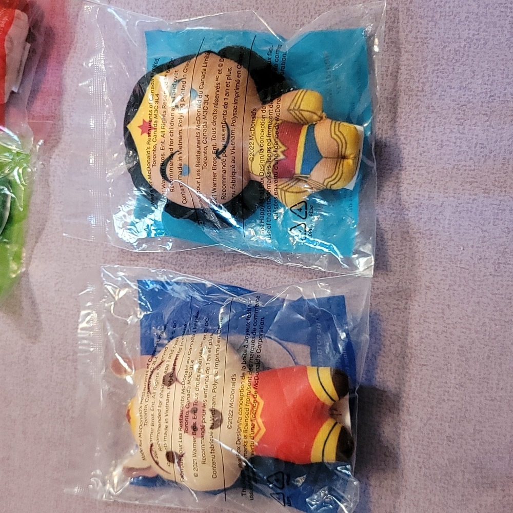 Set of 2 Super Pets Wonder Woman and PB the Pot Bellied pig Hanging Plush